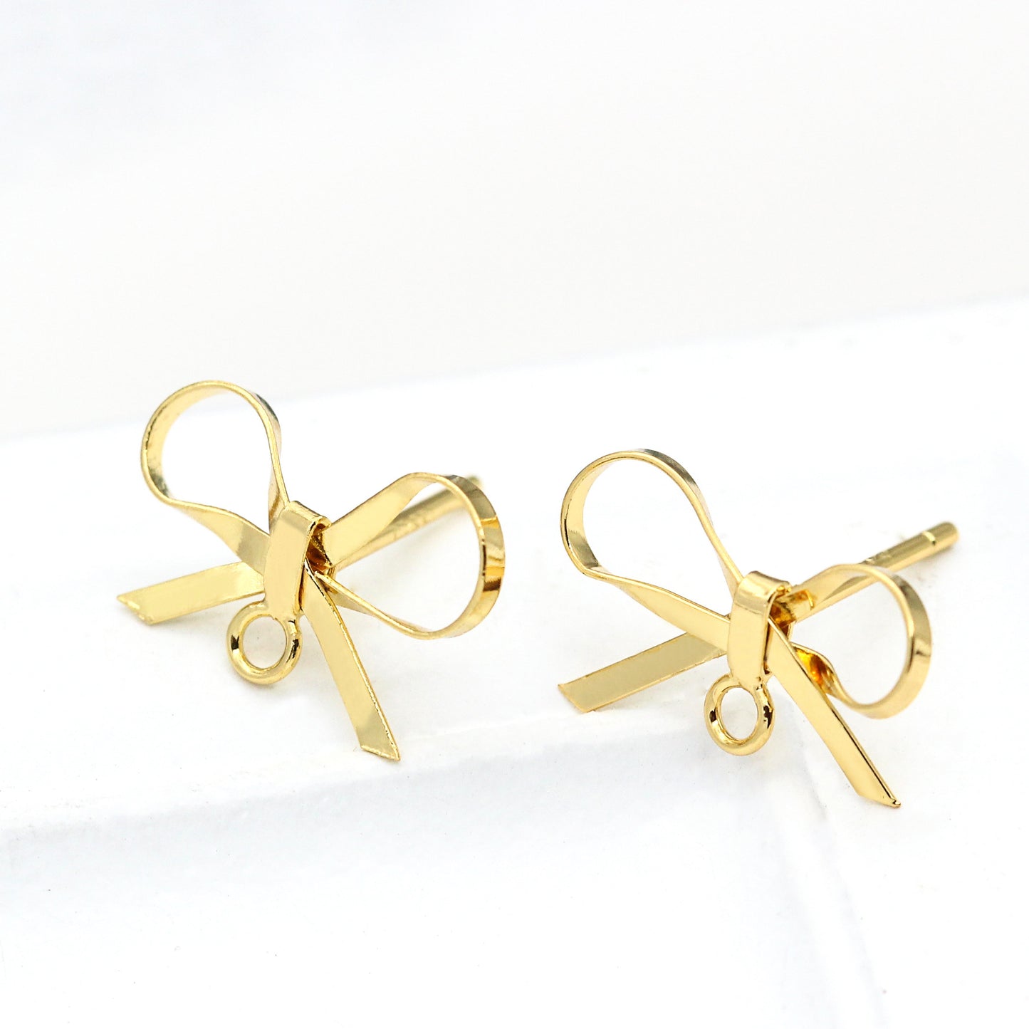 10 boucles d'oreilles à tige nœud papillon avec boucle d'oreille 14K GF