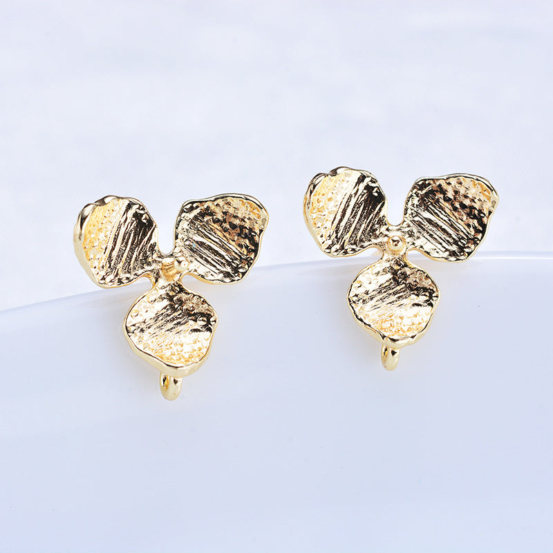 20 Floral Stud Earrings with Loop 14K GF Half Drilled Pearl Bead Blank