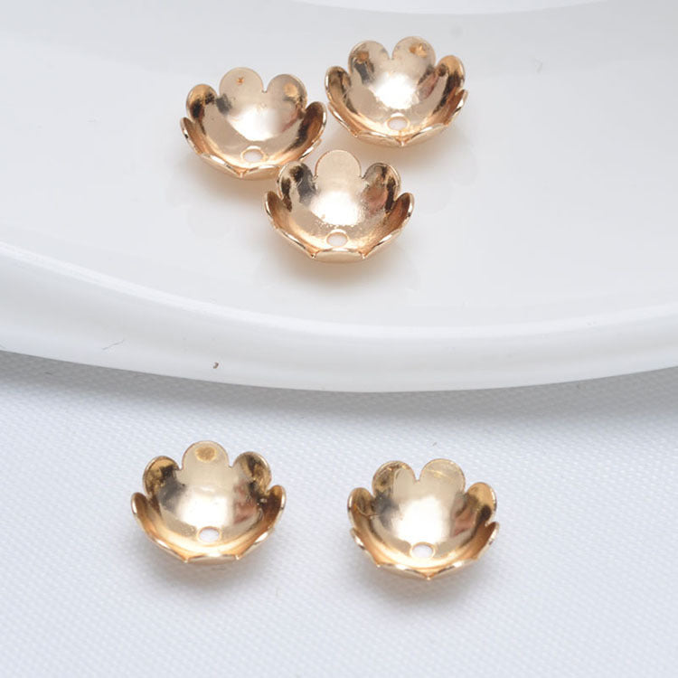 100 tasse de capuchon de perles florales 14K GF, entretoise de perles de charme