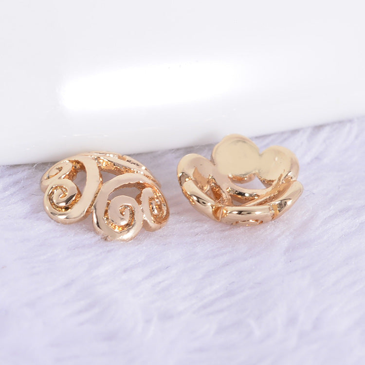 50 bonnets de perles florales, tasse 14K GF, breloques, entretoise de perles