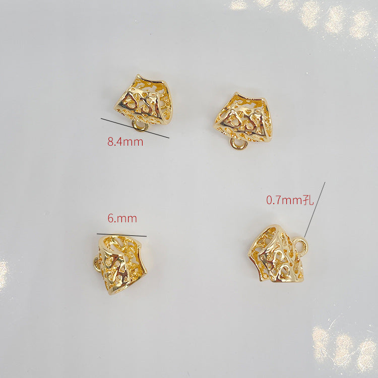 10 Hollow Pipe Charm Pendant 14K GF