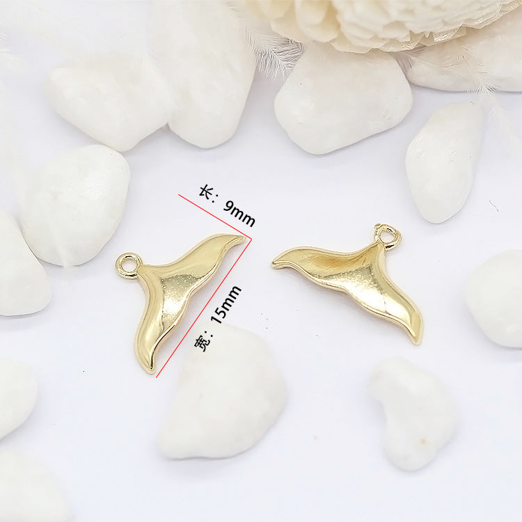 20 Pendentif à breloque queue de baleine sirène 14K GF