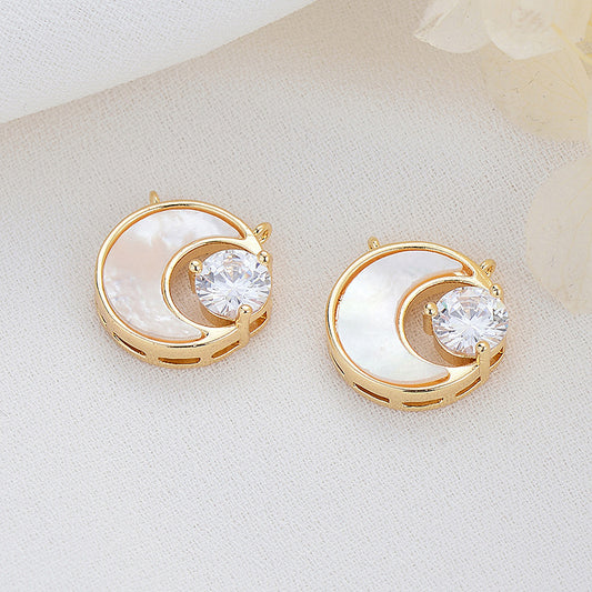 2 Mond-Rechteck-Herz-Lippen-Charm-Anhänger, Emaille, Epoxidharz, 14 K GF, Strass verziert