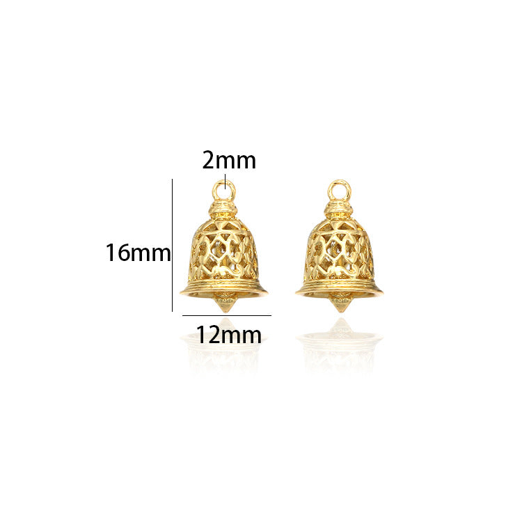 2 pendentifs à breloque cloche creuse 14K GF
