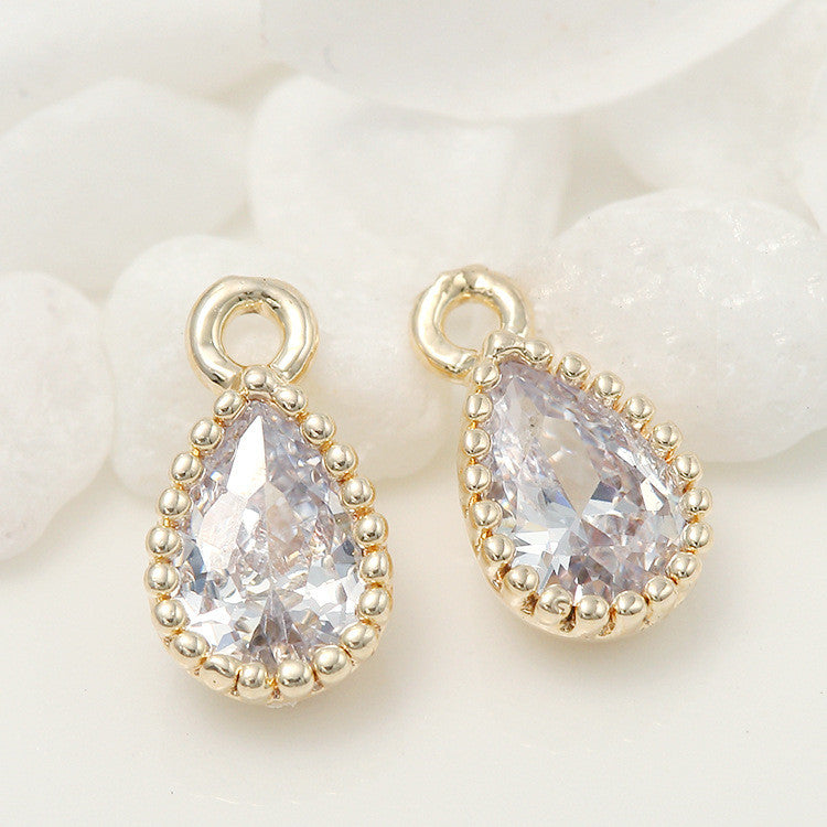 10 pendentif à breloque goutte d'eau strass embelli 14K GF