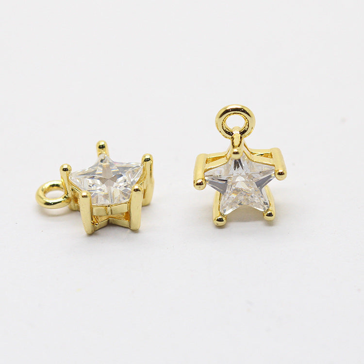 Pendentif à breloque 10 étoiles orné de strass 14K GF