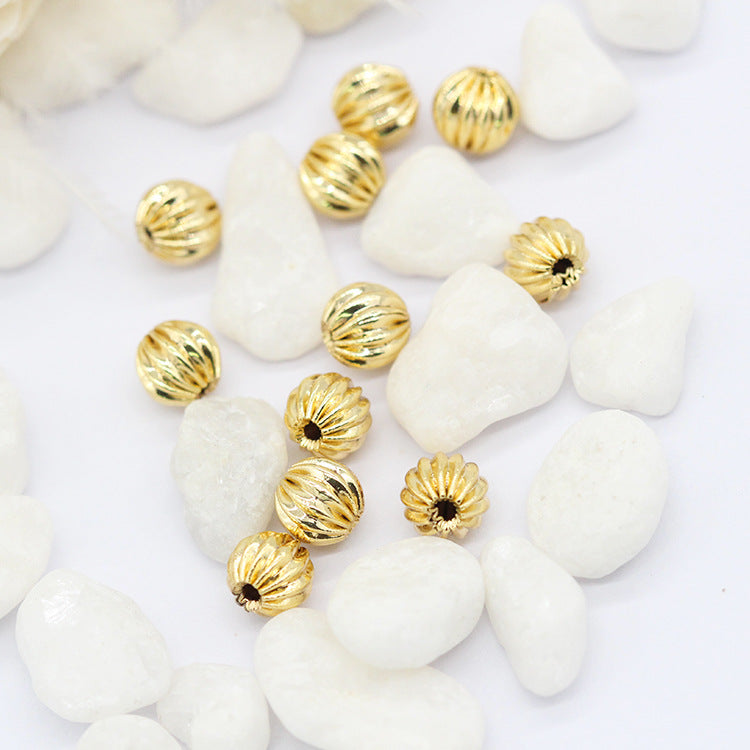 100 breloques rondes en perles de citrouille 14K GF entretoise de perles