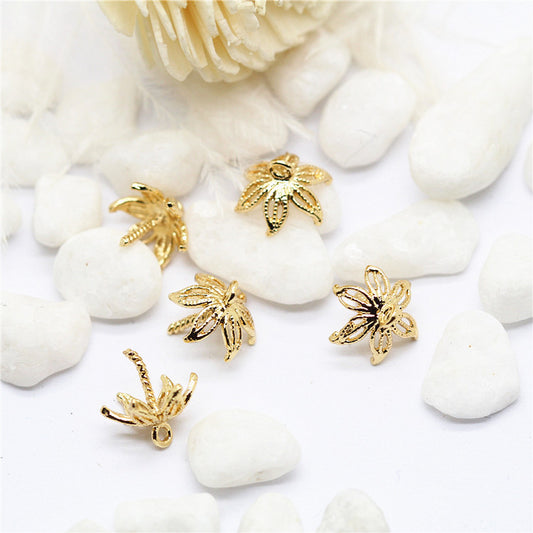 50 pendentif à breloque florale creuse 14K GF perle semi-percée perle vierge