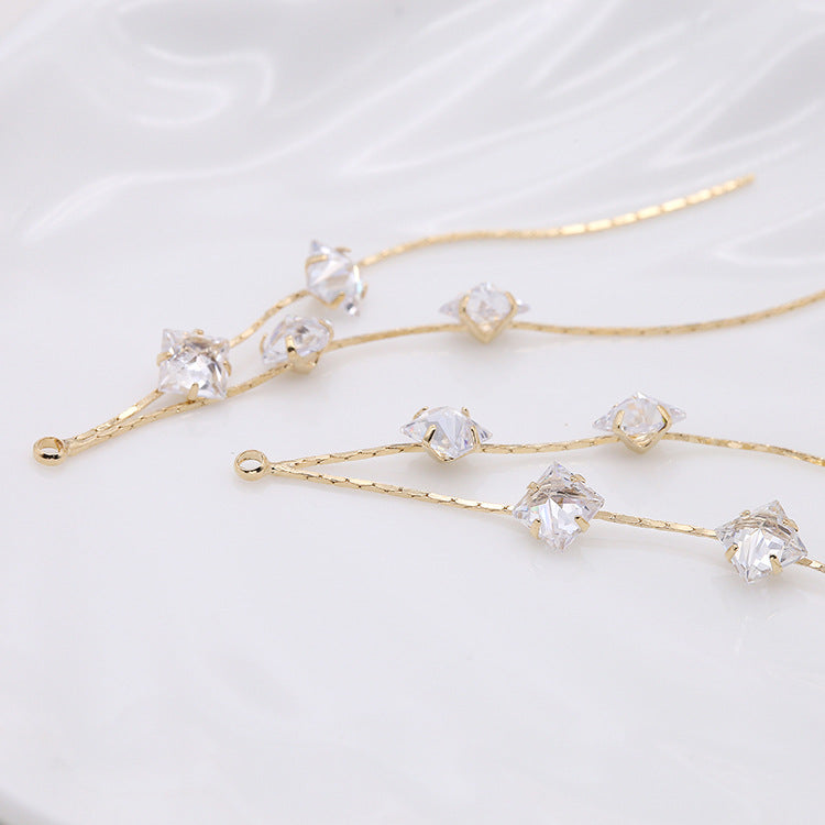 10 pendentif à breloque pompon chaîne serpent orné de strass 14K GF