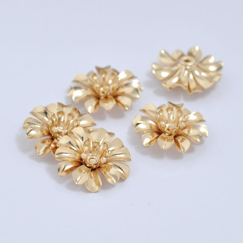 20 capuchons de perles florales, tasse 14K GF, entretoise de perles de charme