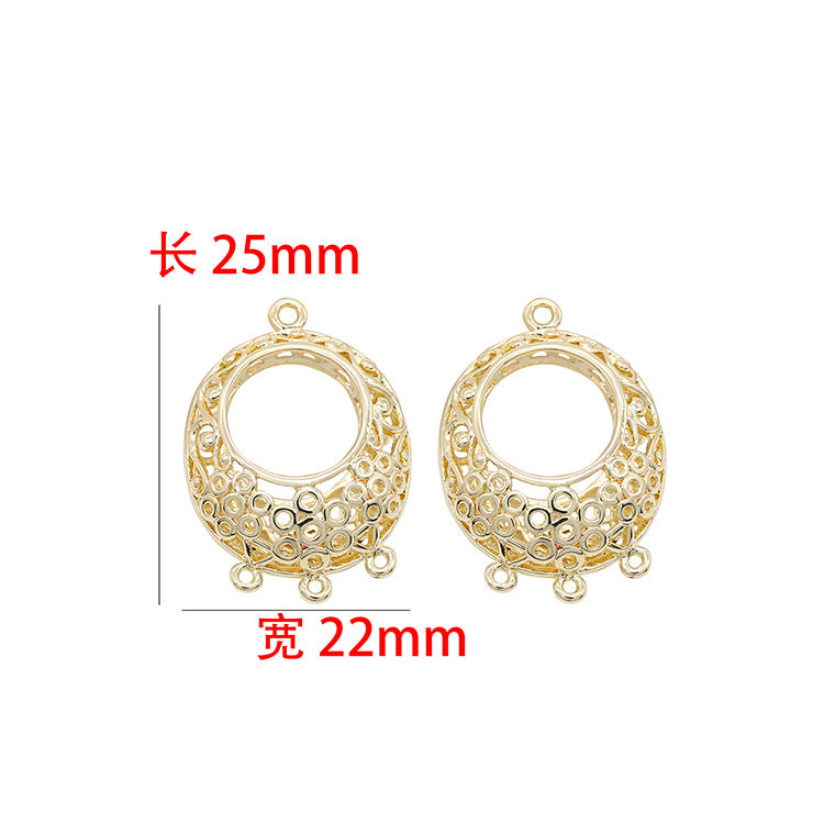 5 hohle, mehrfach geschlungene, florale, ovale Kreis-Charm-Anhänger aus 14 Karat GF