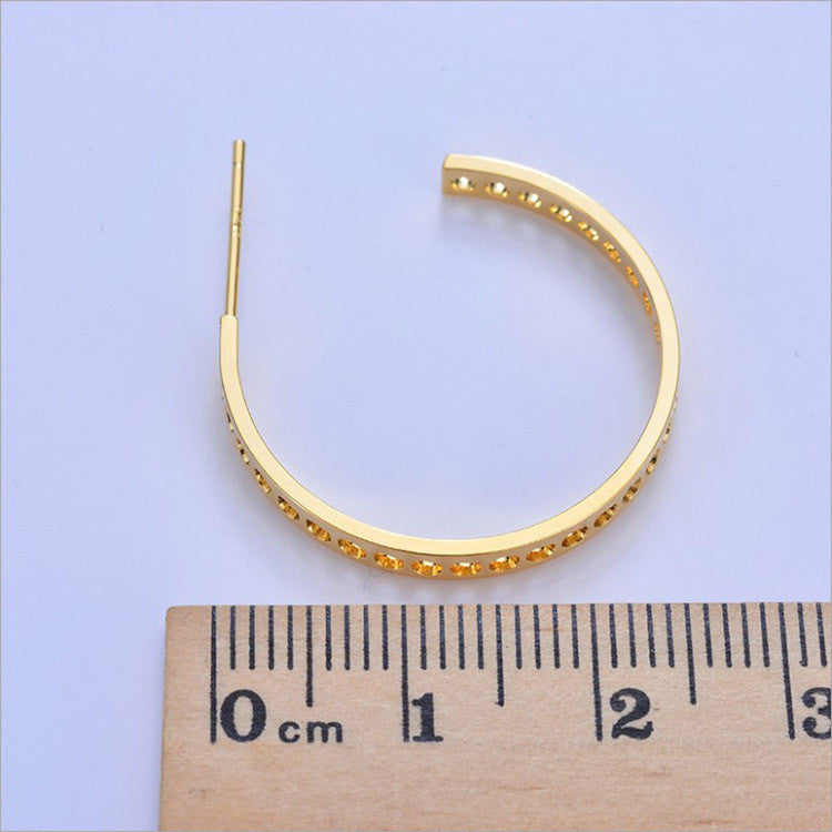 10 boucles d'oreilles à tige en demi-cercle à trous multiples 14K GF Earing