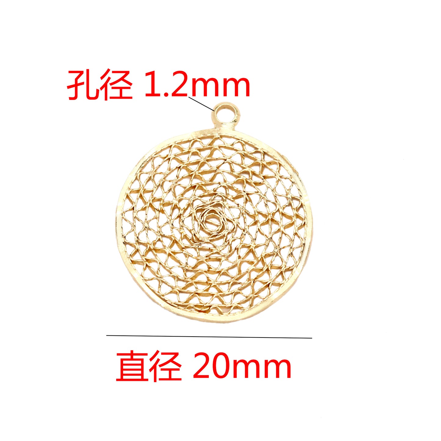 10 pendentif à breloque rond creux 14K GF