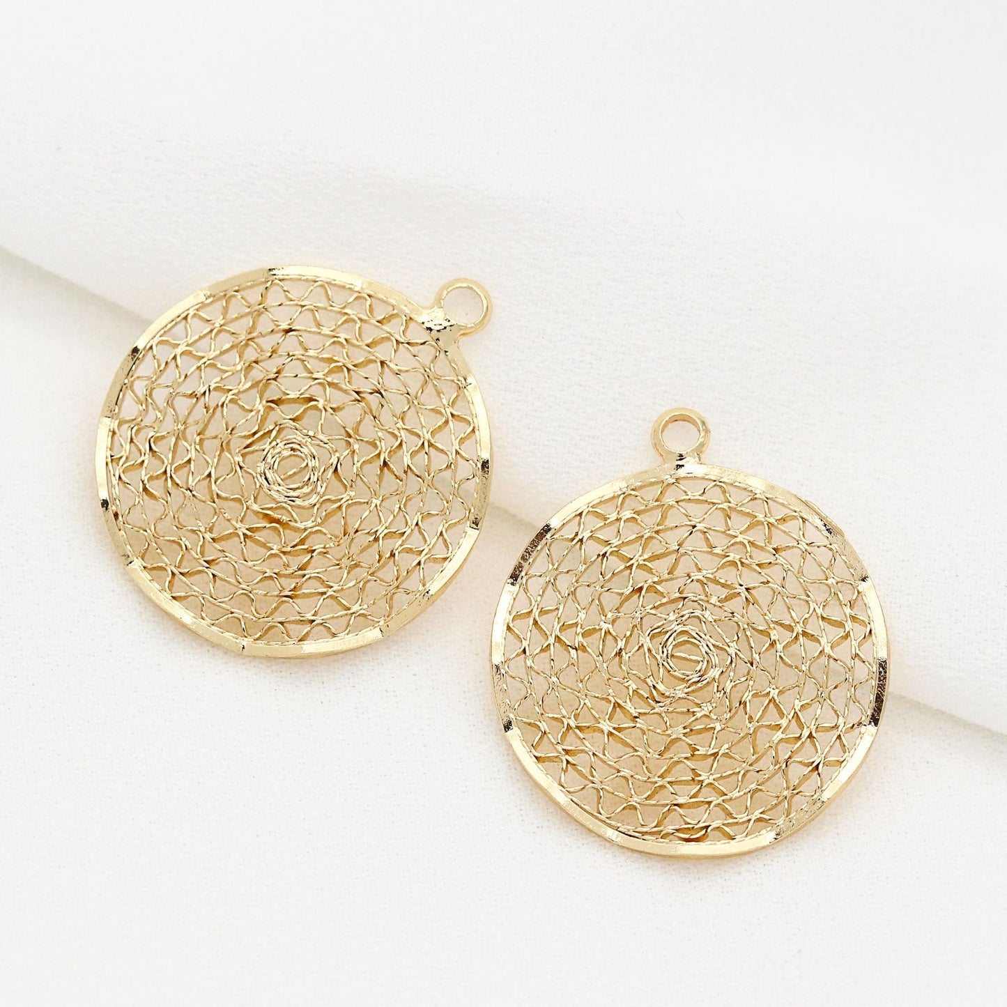 10 pendentif à breloque rond creux 14K GF