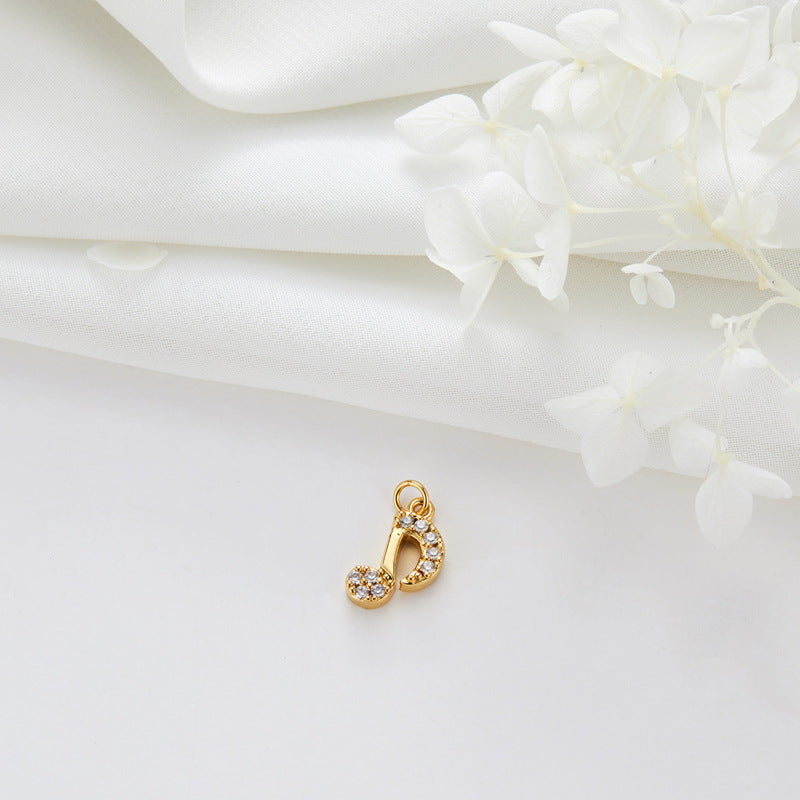 2 coeur nuage musique lune oeil serpent charme pendentif strass embelli 14K GF