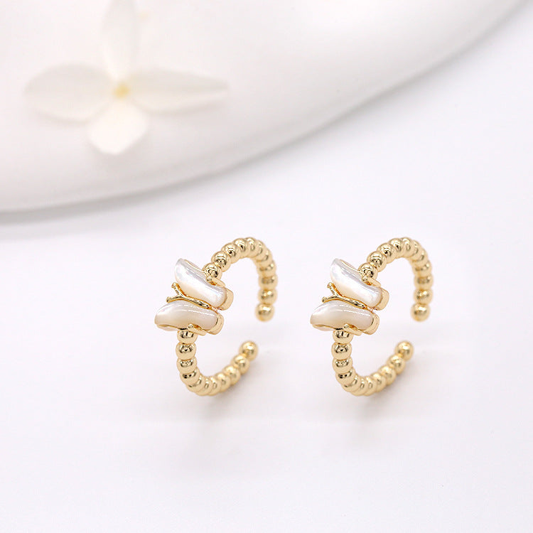 2 papillons en résine strass embelli pendentif à breloque bague de déclaration 14K GF