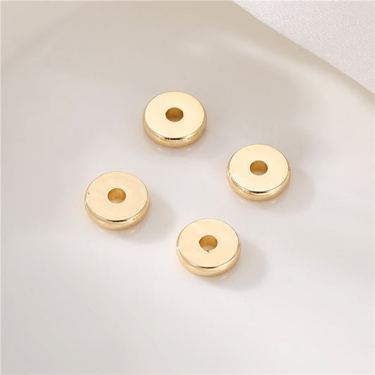 10 flache Roundelle Bead Charm 14K GF Beadwork Spacer