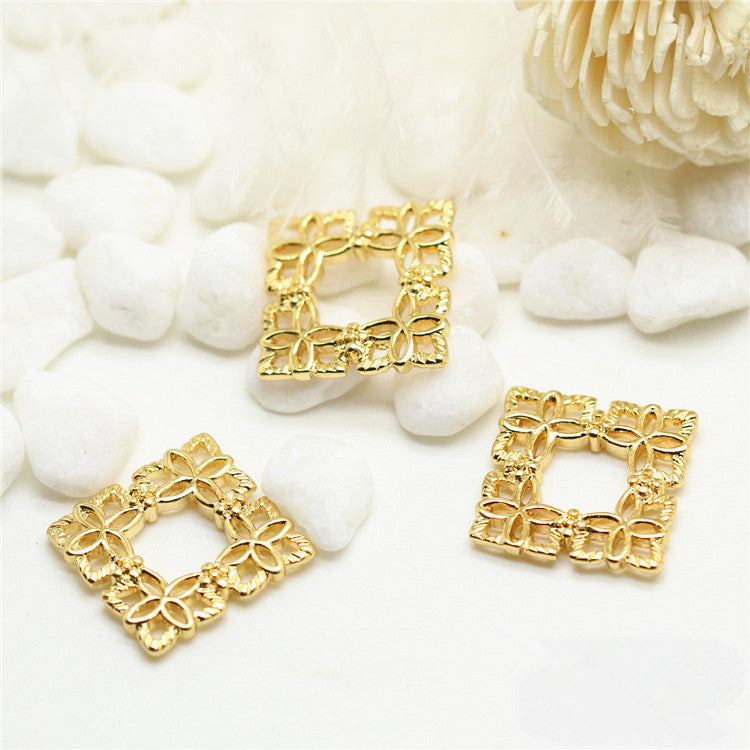 10 pendentif à breloque cercle carré creux 14K GF