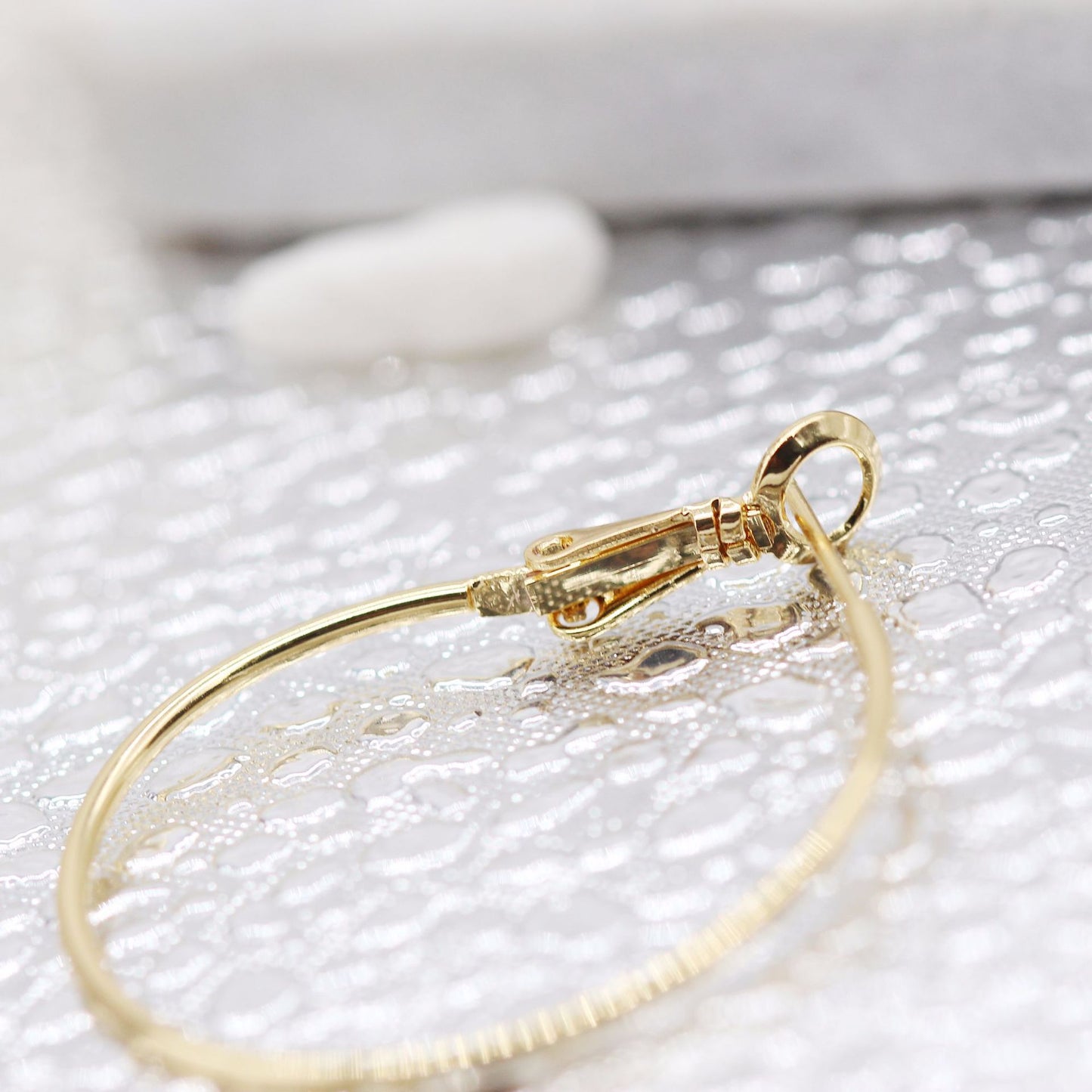4 boucles d'oreilles grand cercle uni 14K GF Earing