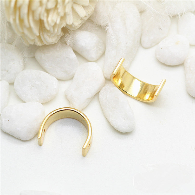 50 trous traversants cercle semi-rond cadre de perle de charme 14K GF entretoise de perles