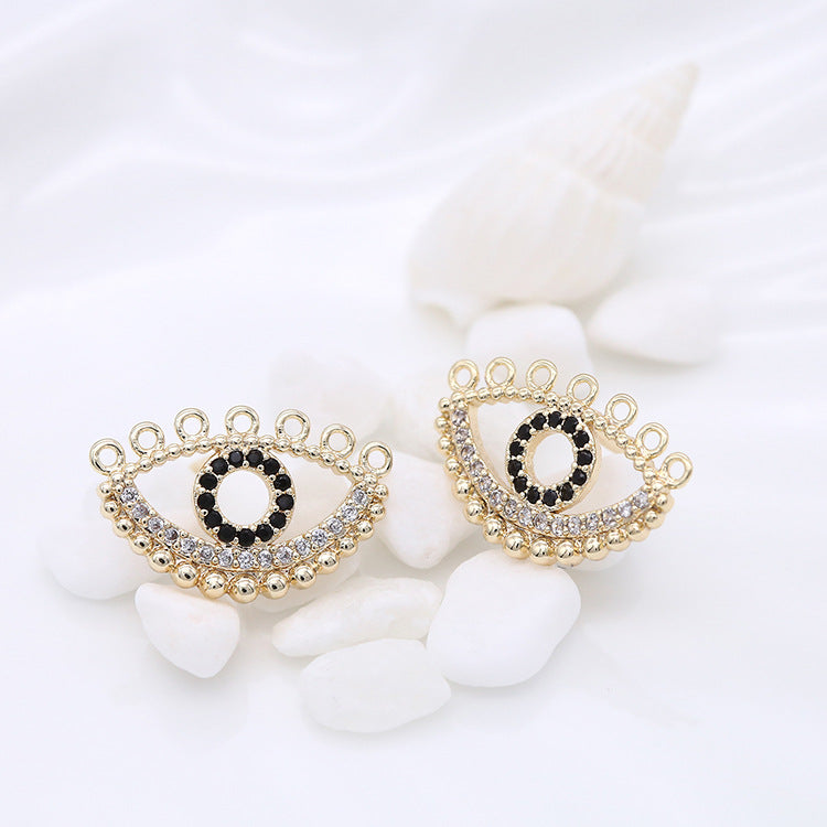 Boucles d'oreilles à 4 œillets ornées de strass 14K GF
