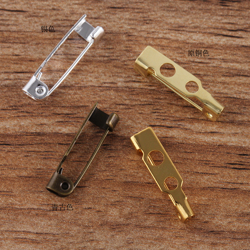100 broche de sécurité 18KGP 14mm 20mm, Cabochon, Base vierge, réglage des pièces de pierres précieuses