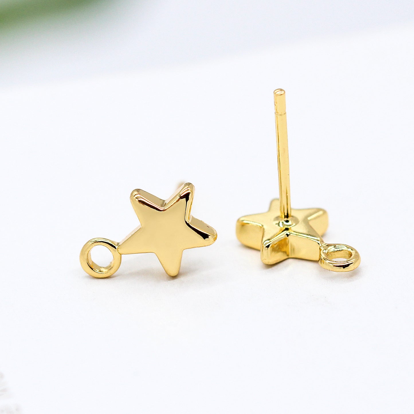 10 boucles d'oreilles à tige étoile brillante avec boucle d'oreille 14K GF