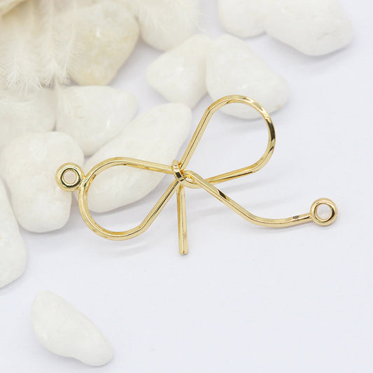 10 Connecteur de charme Bowknot à double boucle 14K GF