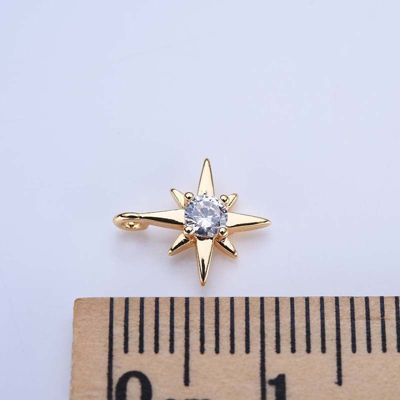 Pendentif à breloque 20 étoiles orné de strass 14K GF