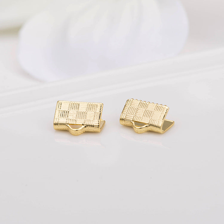 2 pinces d'extrémité de cordon de ruban sculpté, fermoir à pince à sertir 14K GF