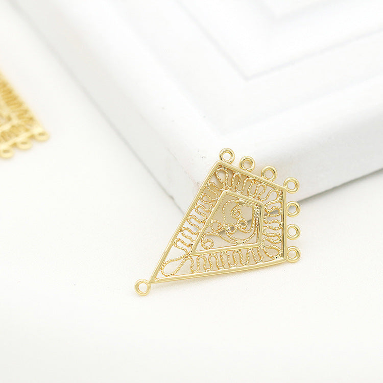 10 pendentifs à breloques en forme de diamant à boucles multiples 14K GF