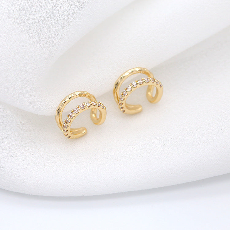 4 boucles d'oreilles earcuff grimpeur sans piercing boucle d'oreille strass embelli 14K GF boucle d'oreille
