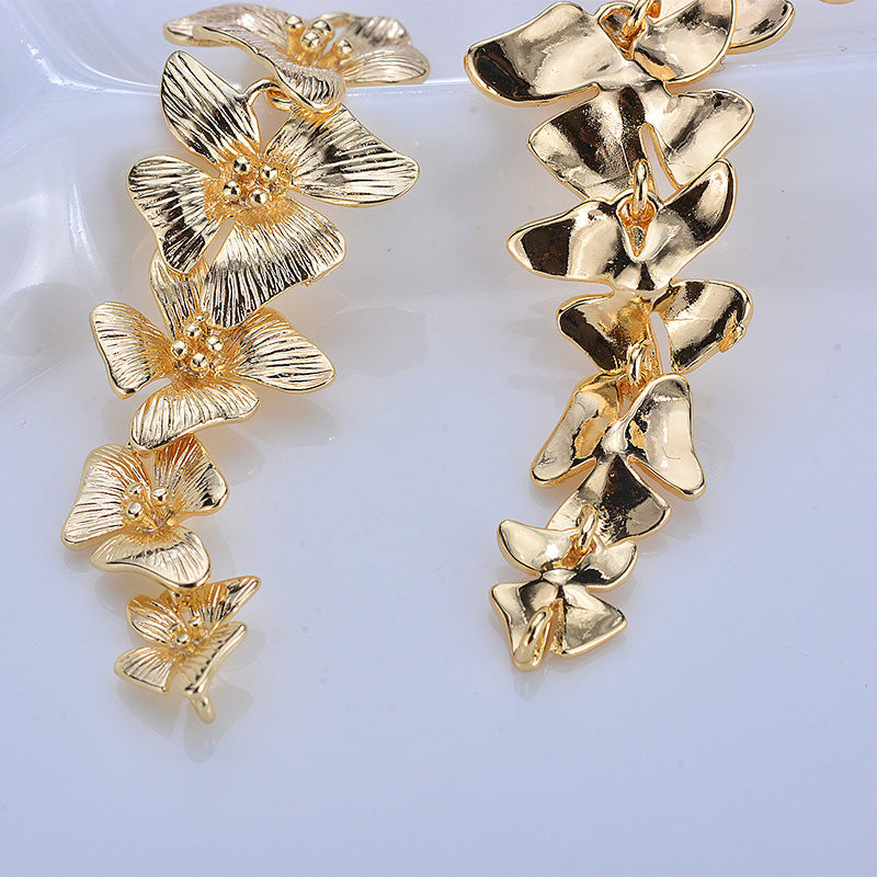 20 connecteurs de charme liés à cinq fleurs à double boucle 14K GF