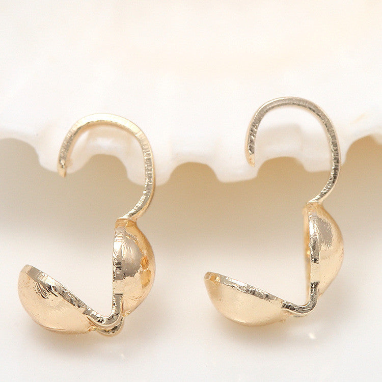 200 Perlen-Kettenendklemmen, Crimp-Clip-Verschluss, 14 K GF