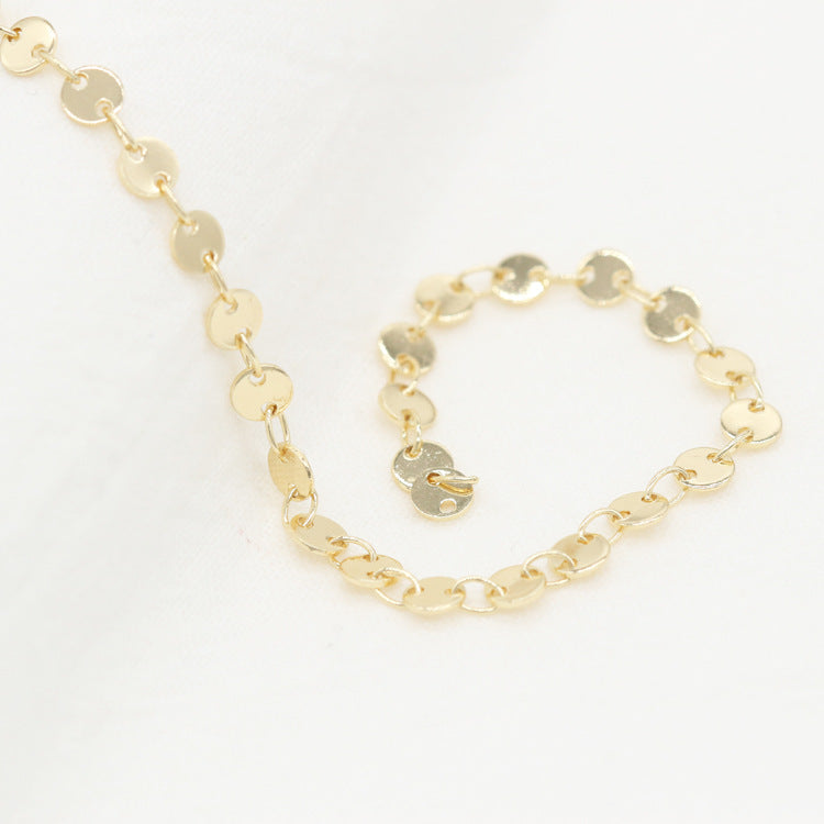 2 Meters Round Disc Link Chain 14K GF
