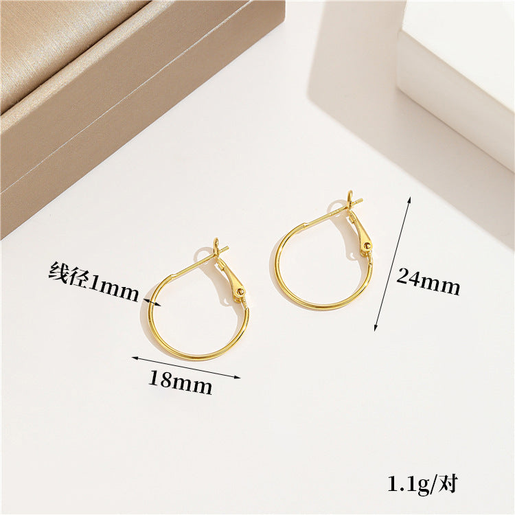 4 boucles d'oreilles créoles unies 14K GF