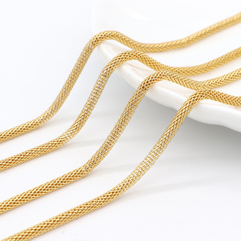 2 Meters Holow Round Box Link Cable Chain 14K GF