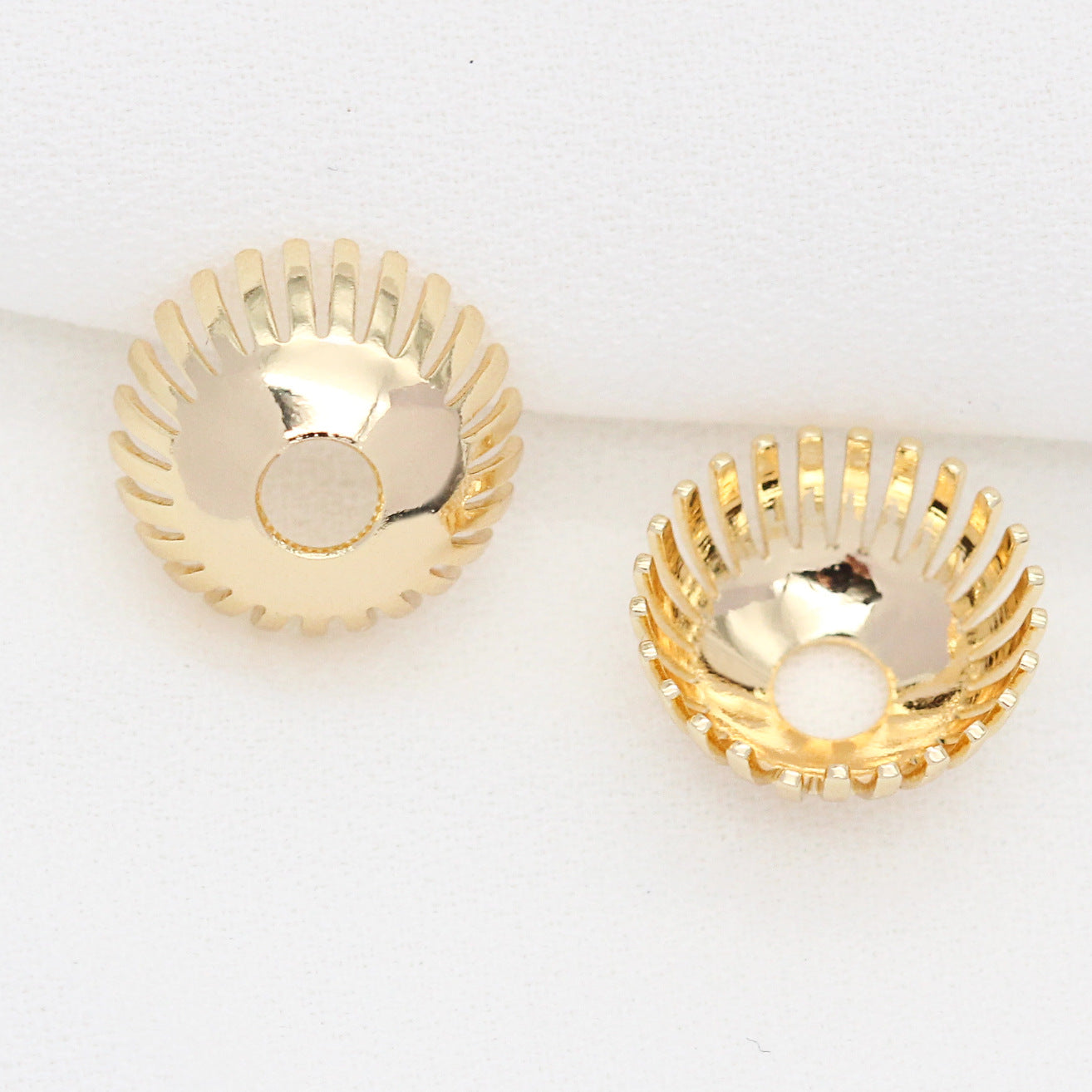 10 capuchons de perles rondes, entretoise de perles de charme 14K GF