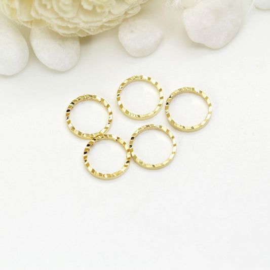 100 pendentif à breloque cercle rond sculpté 14K GF