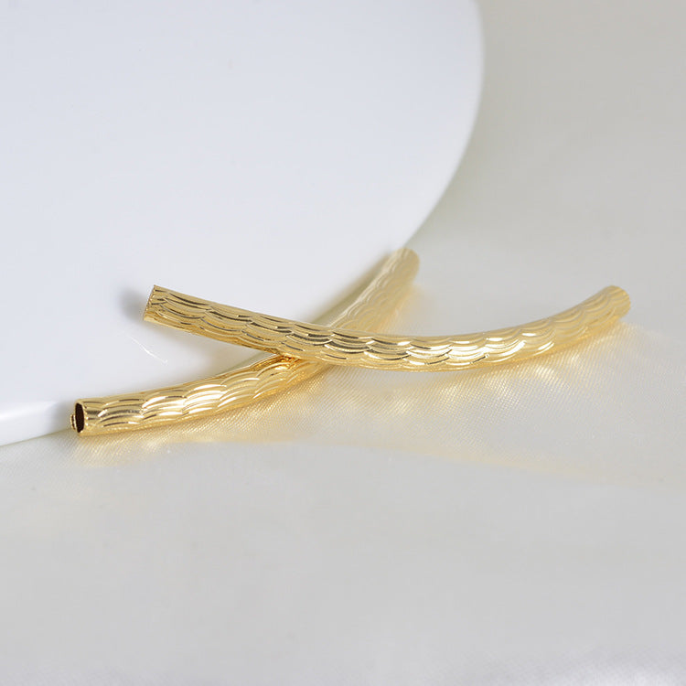 20 perles de charme de tuyau sculpté courbé 14K GF entretoise de perles