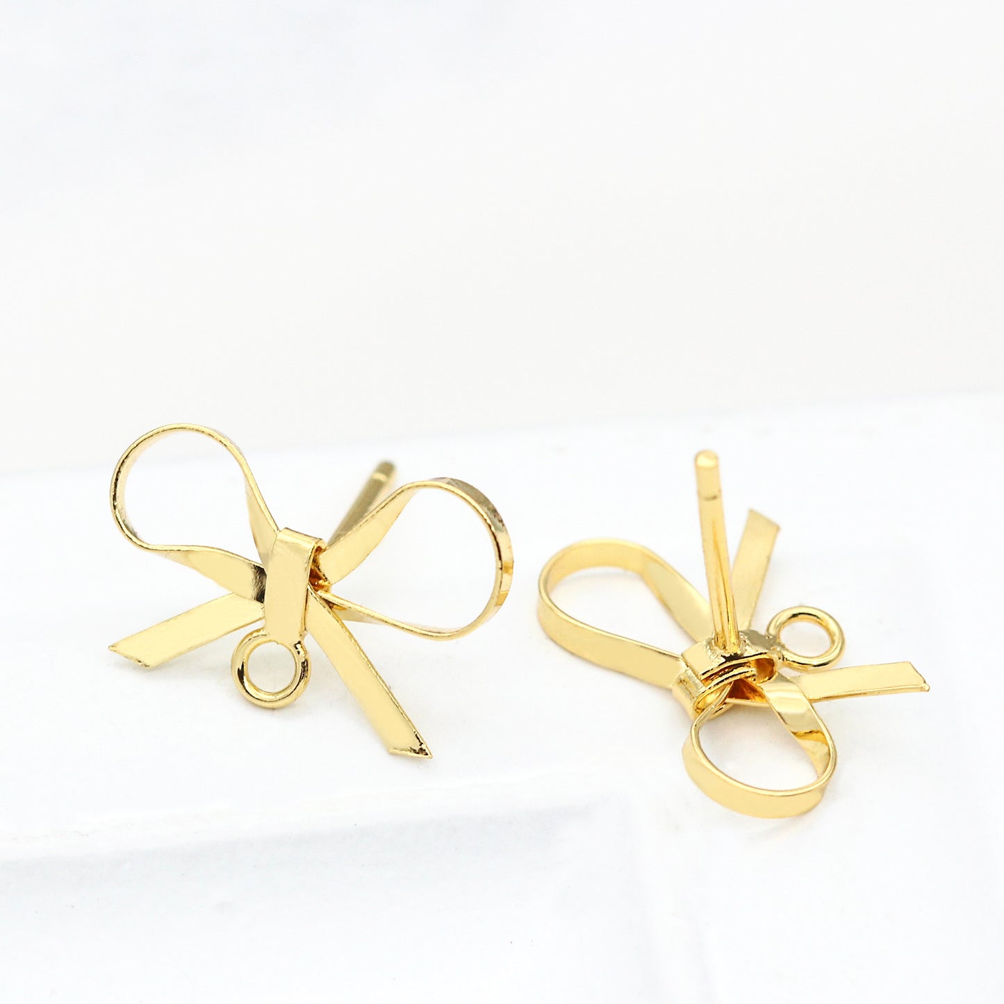 10 boucles d'oreilles à tige nœud papillon avec boucle d'oreille 14K GF