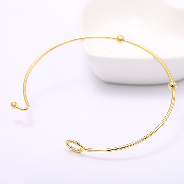 Bracelet jonc uni à 2 cercles ouverts 14K GF