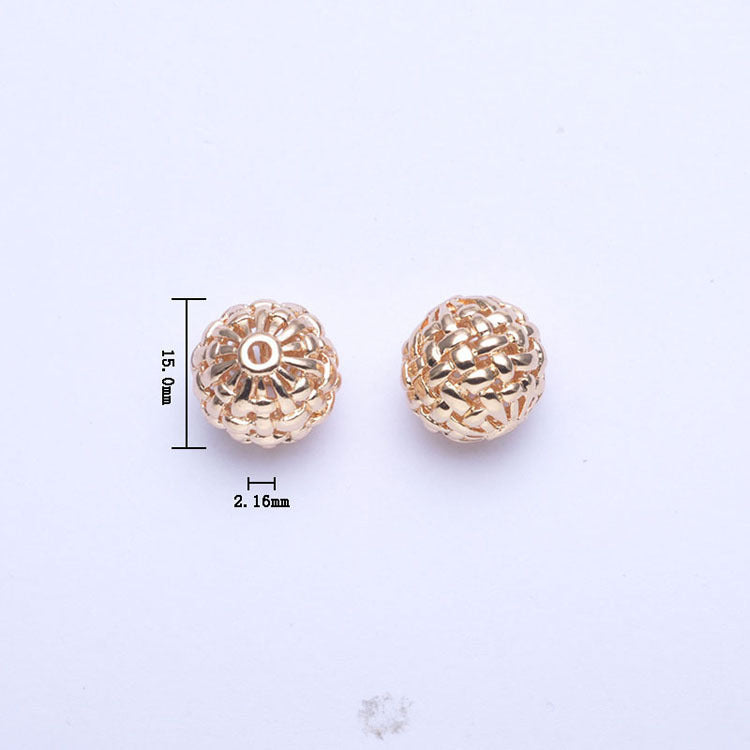 20 perles rondes creuses 14K GF, breloque en cuivre, entretoise de perles