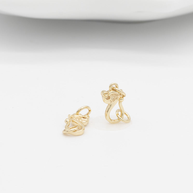 2 connecteurs de fermoirs à boucle à crochet Dragon S Clasp 14K GF