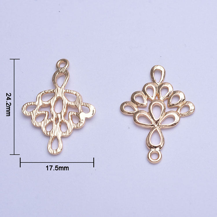 20 connecteurs de charme paon à double boucle 14K GF