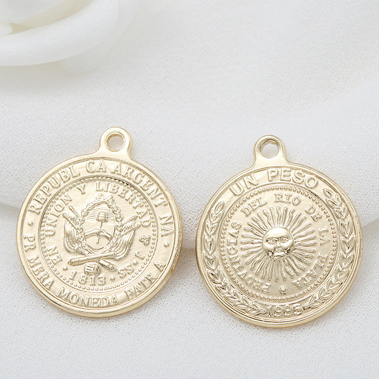 2 pendentifs à breloque en forme de portrait floral 14K GF