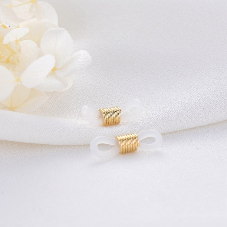 10 connecteurs Infinity en Silicone, Gel de silice, verrouillage antidérapant souple, lien à Double boucle, lunettes sans allergie, chaîne de cou plus sûre 14K GF
