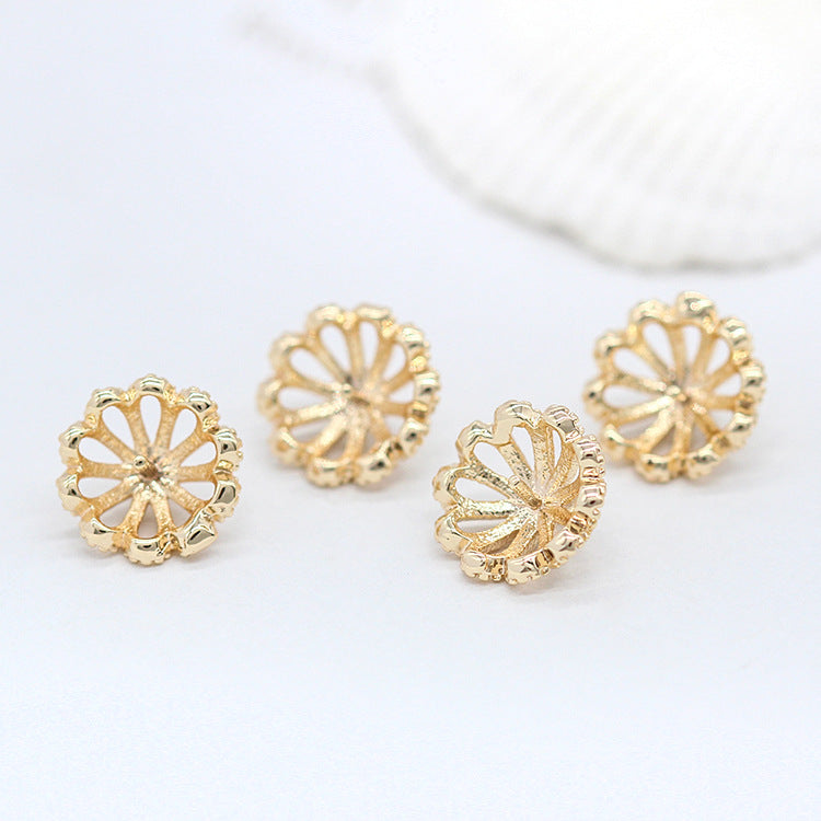 20 pendentif à breloque florale creuse 14K GF perle semi-percée perle vierge