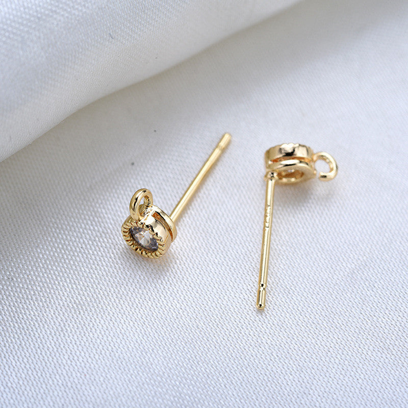 20 boucles d'oreilles en pierre ronde avec boucle strass embellie 14K GF boucle d'oreille en fil d'oreille