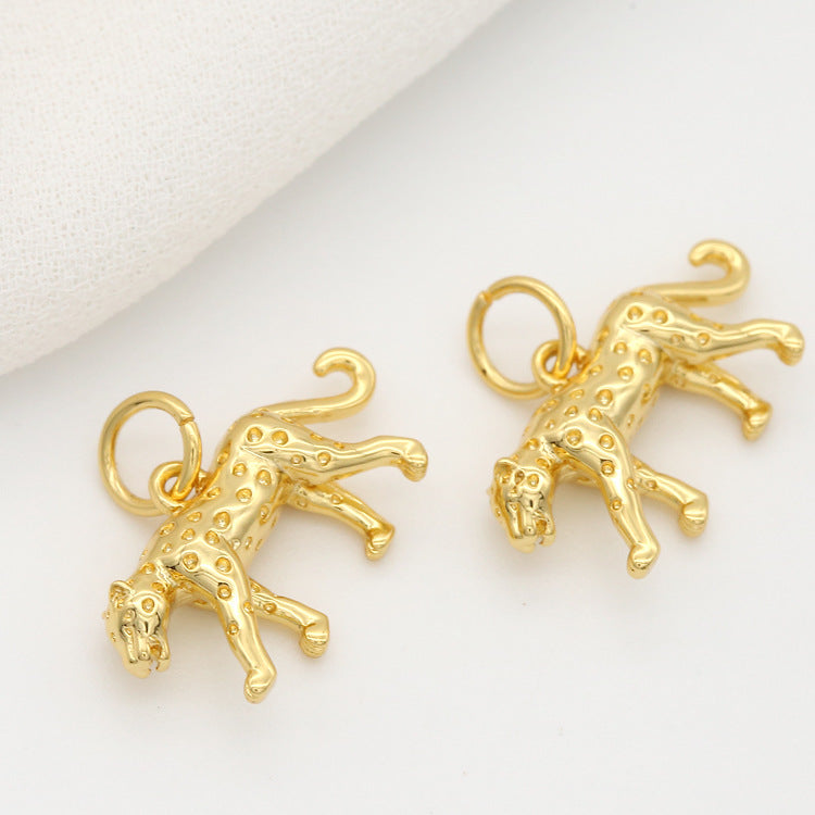 5 Leoparden-Charm-Anhänger 14K GF